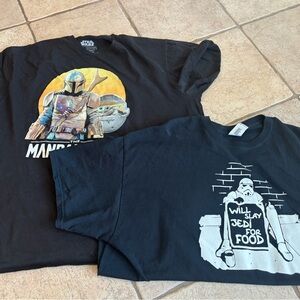 Star Wars Men’s XXL Storm Trooper Mandalorian  T-Shirts Black Short Sleeve